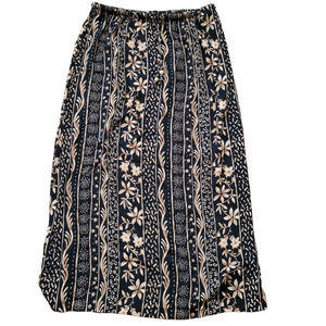 Vintage 90s Floral Natural Pull On Maxi Midi Size Large